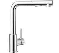 CECIPA Grifo de cocina de alta presión con rociador extensible, mezclador monomando con 2 tipos de chorro, grifo de cocina giratorio en 360° de acero inoxidable cepillado, cromado