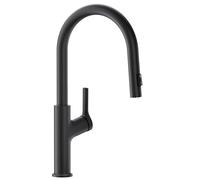 CECIPA Grifo de cocina extensible, aleación de zinc, grifo de cocina con ducha, dos tipos de chorro de agua, grifo de alta presión, giratorio 360°, negro