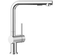 CECIPA Grifo de cocina extensible con 2 tipos de chorro, grifo mezclador giratorio de 360°, grifo monomando, acero inoxidable cepillado