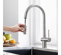 CECIPA Grifo de Cocina Extensible con Ducha, Grifo de Cocina de Alta Presión con 2 Tipos de Chorro, Grifo Mezclador Extensible, Grifo de Acero Inoxidable