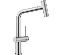 CECIPA Grifo de cocina extensible, grifo de cocina de acero inoxidable con ducha, dos tipos de chorro de agua, grifo mezclador de alta presión, giratorio 360°, cepillado