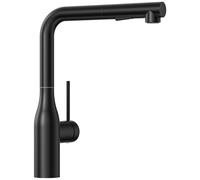 CECIPA Grifo de cocina extensible, grifo de cocina de alta presión, color negro, giratorio 360°, robusto y sin fugas, fácil instalación, grifo mezclador con caño de tracción para fregadero