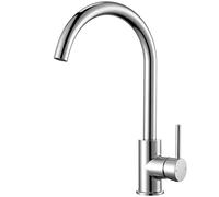 CECIPA Grifo de cocina giratorio 360°, grifo de cocina de alta presión, grifo mezclador de cocina con arco alto, grifo monomando, grifo de fregadero de acero inoxidable, conector G3/8, cromado