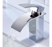 CECIPA Grifo Lavabo Cascada Baño con Altura de Salida de Agua 85 mm Grifo Cascada Monomando Lavabo en Acero inoxidable Mezclador Lavabo Ajustable de Agua Caliente y Frío