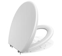 CECIPA Tapa WC Universal, Asiento Inodoro Blanco Ovalado con Cierre Suave, Tapa de Vater de Duroplast, Tapadera WC para Familia y Baño, Tapa Inodoro Montaje Fácil y Resistente - Serie DERW