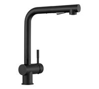 CECIPA X207B Grifo Cocina Negro Extraible, Grifos Fregadero Negro Monomando, Grifos para Fregadero de Cocina con 2 Modos de Rociador, caño Giratorio 360 °, Acero lnoxidable SUS304