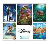 CECO - 5 en 1 Carteles de pelculas de Disney - Encanto Moana Luca Soul & Raya and the Last Dragon - (2) 300 Piece (2) 500 Piece (1) 750 Piabras de r