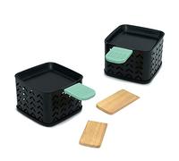 CECOA - CHEESE'UP - Dispositivos con raspador en la vela, raspador de mesa, delante de la televisión o incluso en pique, espátulas de madera incluidas, sin electricidad - Pack de 2 dispositivos