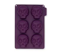 Cecoa Halloween - Molde de 6 cabezas de muerte Calavera - 100% silicona de alta calidad, antiadherente, sin BPA, para hornear perfecto y desmoldar fácilmente.