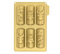 Cecoa • Molde de silicona mini troncos de Navidad • 6 cavidades - formas estrella, abeto, reno, antiadherente, sin BPA • cocción perfecta • Fiestas de fin de año, pastelería casera, regalos gourmands