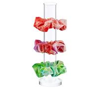 CECOLIC Soporte para coleteros de acrílico Soporte de organizador de corbata para cabello transparente, torre de exhibición para pulseras de joyería para niñas adolescentes (25,4 cm)