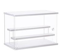 CECOLIC Vitrina de acrílico Transparente Caja de exhibición Cubo de Almacenamiento para coleccionables, Figuras de acción, Figuras en Miniatura Protección a Prueba de Polvo (Blanco, 31.5x18x21.8cm)