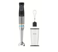 Cecotec Batidora de Mano Katana 15 TotalDestroy Cream B. 1500 W, 21 Velocidades y Turbo, Dobles cuchillas, 4 hojas con Titanio Negro, Campana antisalpicaduras, Pie extralargo, Kit Accesorios