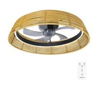 Cecotec Ventilador de Techo con Luz con Mando EnergySilence LampAero 600 Natural Design. Motor DC, 20W, LED de 45W, 5 Aspas de 17", 6 Velocidades, 3 Tonos de Luz, Temporizador, Modo Winter/Summer