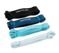 Cecotec 4 Set de Bandas Elásticas DrumFit_Power_Band_Set, 4 Niveles de Resistencia Entre 15 y 60 kg, Fabricadas en Látex, Bolsa de Transporte, Todo Tipo de Entrenamiento