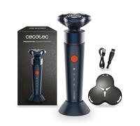 Cecotec Afeitadora Eléctrica Rotativa PrecisionCare Aluminium Premium. Motor Brushless, Función Turbo, Autonomía 45mins, Pantalla Digital, Base de Carga, Estuche de Viaje, IPX7