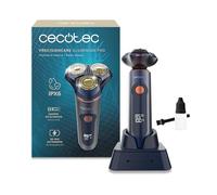 Cecotec Afeitadora Rotativa PrecisionCare Aluminium Pro. Autonomía 80mins, Pantalla LCD, Cuchillas de Titanio, 8000rpm, Resistente al Agua IPX6, Tecnología Doble Cuchilla, Base de Carga