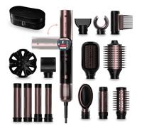 Cecotec Moldeador de Pelo 14 Cabezales AirGlam 14in1 Flex Black. 1400W, 110000RPM, Pantalla, Tecnología Coanda, Motor Brushless, Función Rotativa y Revestimiento Cerámica y Queratina