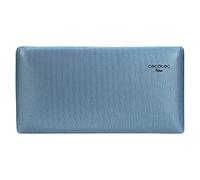 Cecotec Almohada Flow Luxury 135 cm. 100% Viscoelástica, Firmeza Medio-Alta, Núcleo con Carbono Activo, Tacto Extra Suave, Funda Transpirable Azul Metalizada, Antiácaros y Antibacterias