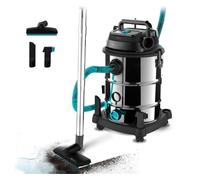 Cecotec Aspirador de Sólidos y Líquidos de 30 L Conga Rockstar Wet & Dry Steel Pro. 1600 W, 23 kPa, Sistema de Drenado, Aspirador y Soplador, Estructura Metálica, Ruedas, Radio de Acción 5m
