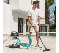 Cecotec Aspirador de Sólidos y Líquidos de 30 L Conga Rockstar Wet & Dry Steel Pro. 1600 W, 23 kPa, Sistema de Drenado, Aspirador y Soplador, Estructura Metálica, Ruedas, Radio de Acción 5m