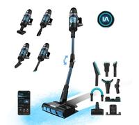 Cecotec Aspirador Escoba Conga Rockstar 9500 Connected Ergowet 3000 IA. 230W, Inteligencia Artificial, App móvil, Autonomía 90', Pantalla Digital, Sin Cable, Doble Filtro, Accesorios, 4 Programas