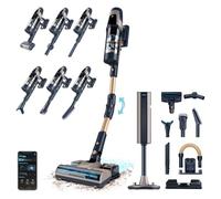 Cecotec Aspiradora Escoba sin Cable con Base Autovaciado Conga Rockstar RZ90 AI AquaPet Flex Connected. 310AW, 850W, IA y App, Tubo Flexible, Autonomía 110mins, Cepillo Animales, Accesorio Fregado