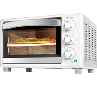 Cecotec Horno de Sobremesa Blanco 26L Bake&Toast 2600 White 4Pizza. 1500W, 6 Funciones, Incluye Piedra para Pizza para Resultado Tradicional, Luz Interior, Bandeja Recogemigas, Doble Cristal