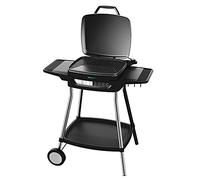 Cecotec Barbacoa Eléctrica Perfect Country 2000 EasyMove. 2000 W, Superficie Mixta y Antiadherente, Tapa Abatible, Termostato Regulable, Bandeja recogegrasas, Patas de Acero y Ruedas