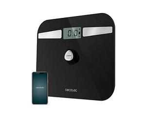Cecotec Báscula de baño Surface Precision EcoPower 10200 Smart Healthy Black. Con pulsador, Superficie de vidrio templado de alta seguridad, Sensores de precisión, APP