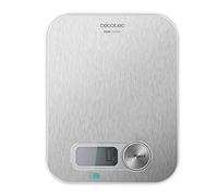 Cecotec Báscula de Cocina Cook Control 10200 EcoPower INOX. Funciona sin Pilas, Precisión de 1 gr, Pantalla LCD, Función Tara, Función sólidos y líquidos