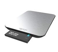 Cecotec Báscula de Cocina Digital Cook Control 9000 Waterproof, Alta Precisión, Acero Inoxidable, Resistente al Agua, Pantalla LCD Retroiluminada Extragrande y Extraíble, Capacidad Máxima 10 Kg