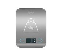 Cecotec Báscula de Cocina Digital de Alta Precisión CookControl. Plataforma de Acero inoxidable, Antihuellas, Diseño extraplano, Pantalla LCD, Capacidad máxima de 5 kg, Precisión de 1g