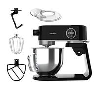 Cecotec Batidora Amasadora Twist&Fusion 4000 Luxury Black. 800 W, Cuerpo de Aluminio fundido, Motor DC, 8 velocidades, Luz LED, Bol de Acero Inoxidable de 5,2 L