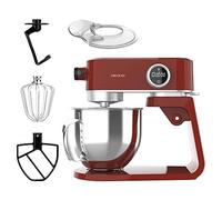 Cecotec Batidora Amasadora Twist&Fusion 4000 Luxury Red. 800 W, Cuerpo de Aluminio fundido, Motor DC, 8 velocidades, Luz LED, Bol de Acero Inoxidable de 5,2 L