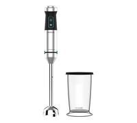 Cecotec Batidora de mano Power TitanBlack 1500 XL. Tecnología CrossBlades con cuchillas de 4 hojas, Pie XL, Antisalpicaduras, Selector de velocidad con función Turbo, Vaso de 800 ml con tapa