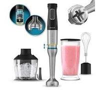 Cecotec Batidora de Mano Katana 15 Chop G. 1500 W, 21 Velocidades y Turbo, 4 hojas con Titanio Negro, Campana antisalpicaduras, Pie extralargo, Kit Accesorios, Vaso 800 ml