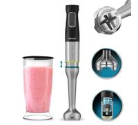 Cecotec Batidora de Mano Katana 15 Jar D. 1500 W, 21 Velocidades y Turbo, 4 Hojas con Titanio Negro, Campana antisalpicaduras, Pie extralargo, Vaso 800 ml