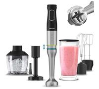 Cecotec Batidora de Mano Katana 15 Smash B. 1500 W, 21 Velocidades y Turbo, 4 Hojas con Titanio Negro, Campana antisalpicaduras, Pie extralargo, Kit accesorios