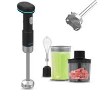 Cecotec Batidora de Mano Portátil BlendGo Hand Scratchless. Motor DC 180W, 6.500-13.000RPM, Carga 2h, Indicadores Luminoso, Accesorios Versátiles, Soporta Temp. de 60-96°C, 30min de Uso, Lavavajillas