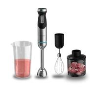 Cecotec Batidora de Mano Power Pulsar 2300MAX Cream&Crush. 2300W Potencia Máxima, Cuchillas De 4 Hojas de Acero Inox, Pie XL, Vaso 700ml con Tapa, Picadora y Varilla Montaclaras