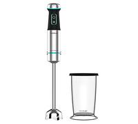 Cecotec Batidora de mano Power TitanBlack 1200 XL. 1200 W, Tecnología CrossBlades con cuchillas de 4 hojas, Pie XL, Campana antisalpicaduras, Selector de velocidad, Incluye vaso 800ml