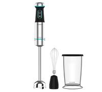 Cecotec Batidora de mano Power TitanBlack 1200 XL Cream. 1200 W, Tecnología CrossBlades con Cuchillas 4 hojas, Pie XL, Campana antisalpicaduras, Selector de velocidad, Vaso 800 ml y Varilla