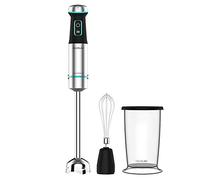 Cecotec Batidora de mano Power TitanBlack 1200 XL Cream. 1200 W, Tecnología CrossBlades con Cuchillas 4 hojas, Pie XL, Campana antisalpicaduras, Selector de velocidad, Vaso 800 ml y Varilla