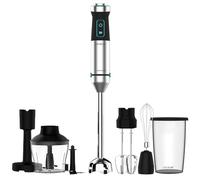 Cecotec Batidora de mano Power TitanBlack 1500 XL PerfectCream&Crush. 1500 W, Tecnología CrossBlades con Cuchillas de 4 hojas, Pie XL, Incluye Picadora, Varillas batidoras y Pasapurés