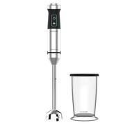 Cecotec Batidora de mano Power TitanBlack 1500 XL. Tecnología CrossBlades con cuchillas de 4 hojas, Pie XL, Antisalpicaduras, Selector de velocidad con función Turbo, Vaso de 800 ml con tapa