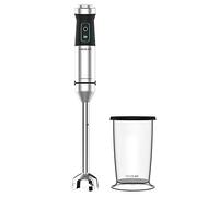Cecotec Batidora de mano Power TitanBlack 1500 XL. Tecnología CrossBlades con cuchillas de 4 hojas, Pie XL, Antisalpicaduras, Selector de velocidad con función Turbo, Vaso de 800 ml con tapa