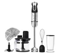 Cecotec Batidora de Mano Powerful Titanium 1000 Pro. 1000 W, 21 Niveles y Turbo, Cuchilla 4 hojas con Recubrimiento de Titanio, Pie XL, Soft Touch, Accesorios, Vaso 800 ml