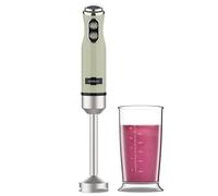 Cecotec Batidora de Mano Retro Power RetroGreen 1200MAX. 1200W Potencia Máxima, Cuchilla de 4 Hojas con Recubrimiento de Titanio Negro, 2 Velocidades, Vaso de 0,5L, Diseño Vintage