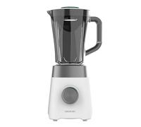 Cecotec Batidora de Vaso con 20000RPM Power Black Titanium 1300MAX W Pro | 1300W, 20000 rpm, Jarra Plástico AS 1,5L, 2 Velocidades, Función Pulse, Cuchilla 4 Hojas Titanio, Pica Hielo, Blanco